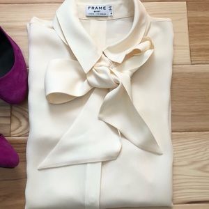 NEW ❗️FRAME - Bow Tie Silk Shirt